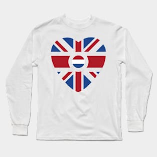 British Dutch Multinational Patriot Flag Series (Heart) Long Sleeve T-Shirt